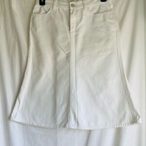 Lauren Jeans Co. White A-Line Denim Skirt